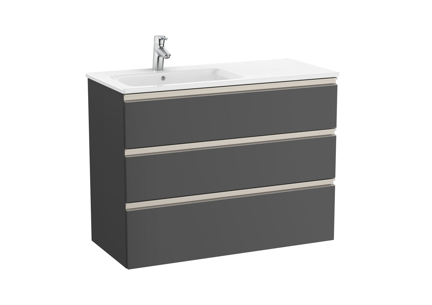 The Gap Vanity Unit 3 Drawer Left-Hand 1000mm