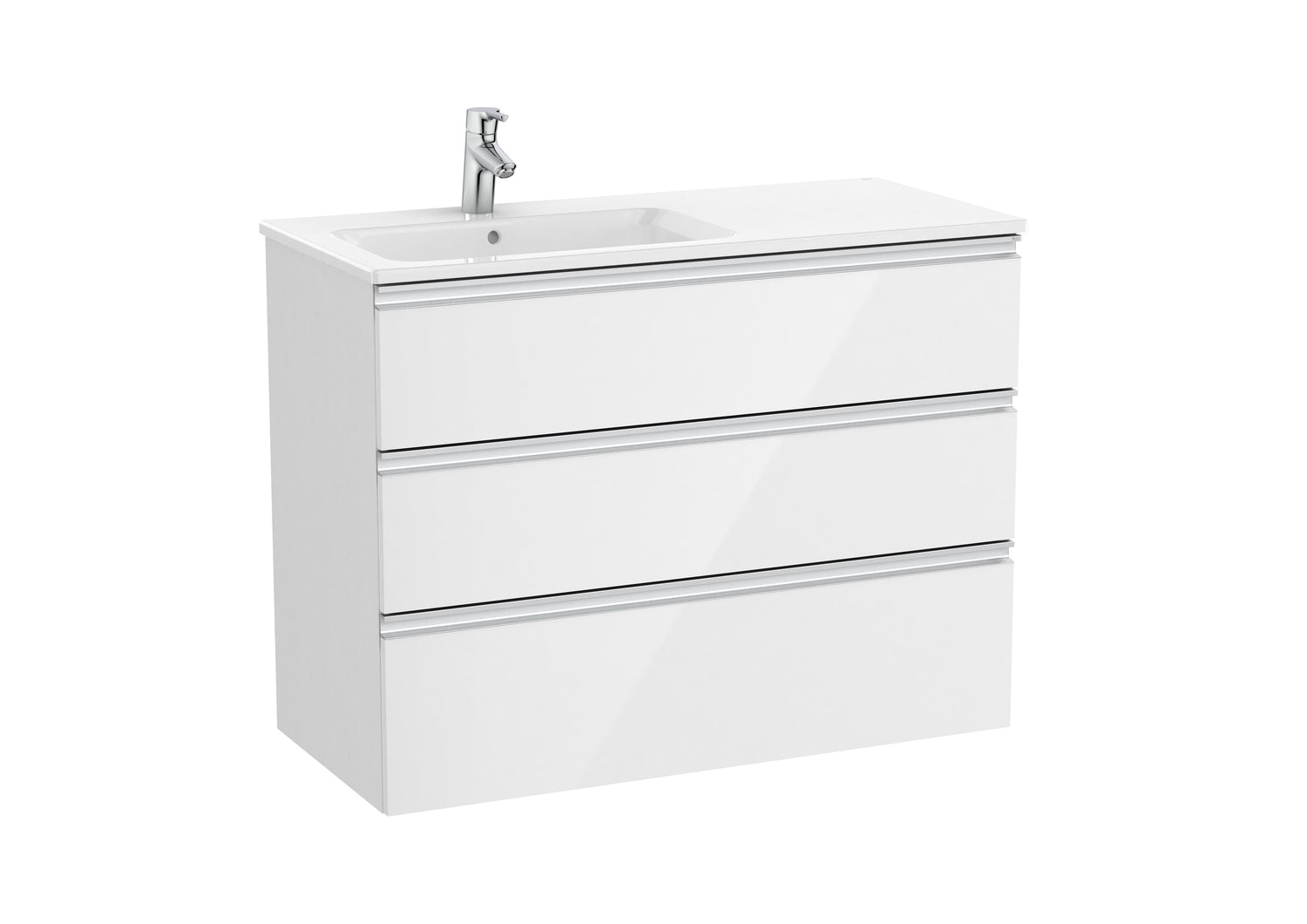 The Gap Vanity Unit 3 Drawer Left-Hand 1000mm