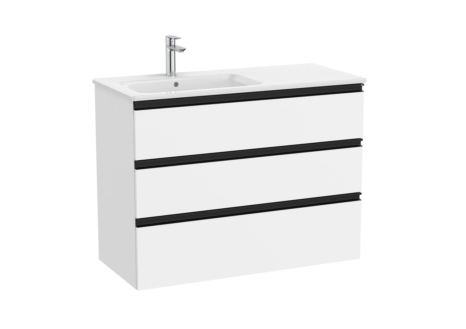 The Gap Vanity Unit 3 Drawer Left-Hand 1000mm