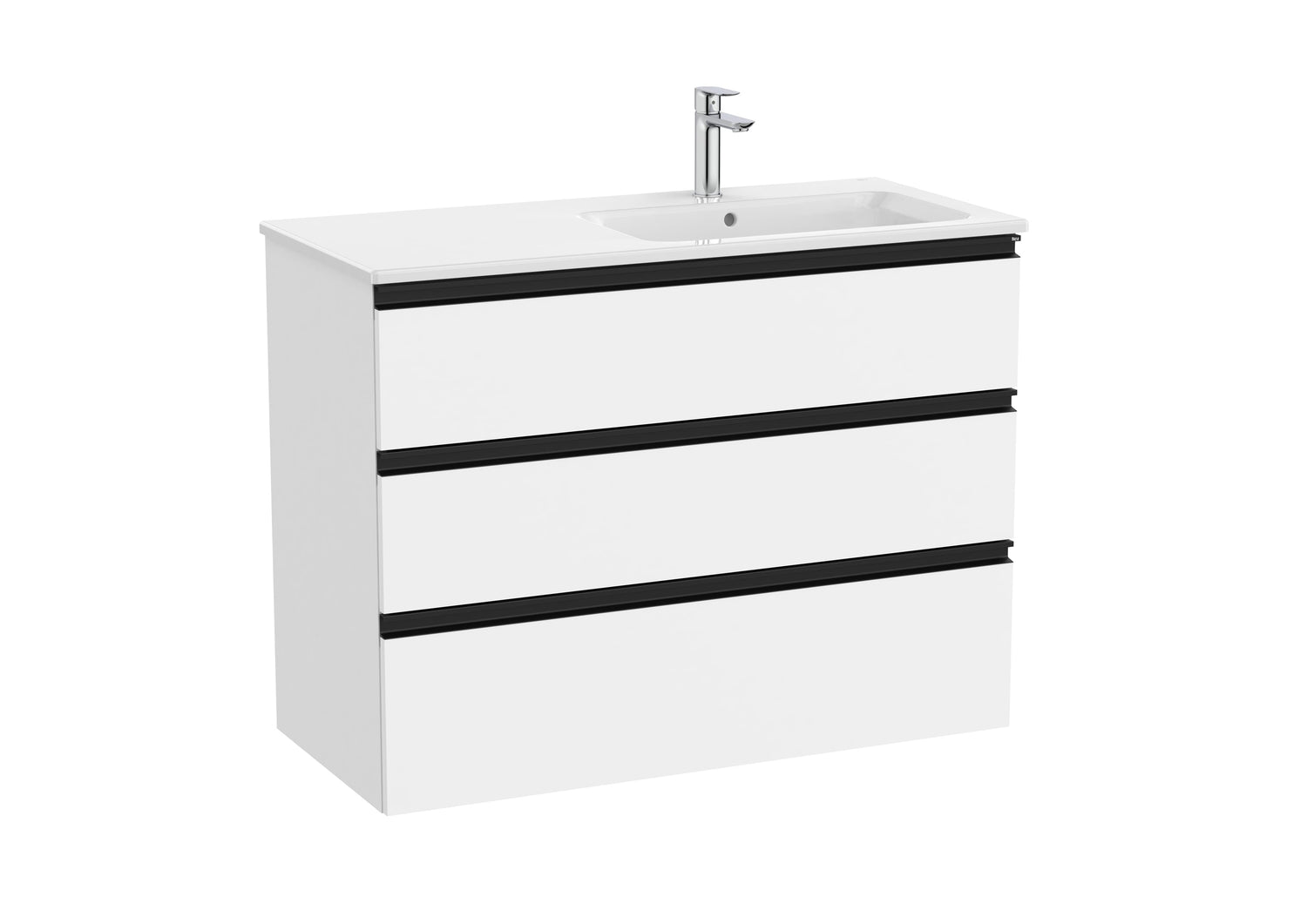 The Gap Vanity Unit 3 Drawer Right-Hand 1000mm