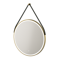 Fuse Frame Round with Black Feature Strap Mirror