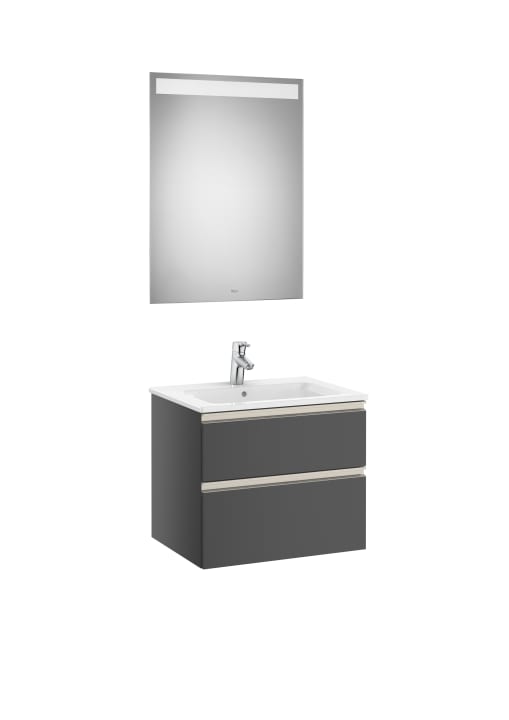 The Gap Pack (Vanity Unit, Basin & Eidos Mirror) 2 Drawer 600mm