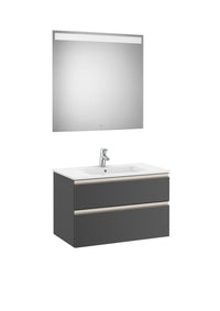 The Gap Pack (Vanity Unit, Basin & Eidos Mirror) 2 Drawer 800mm