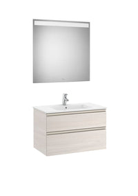 The Gap Pack (Vanity Unit, Basin & Eidos Mirror) 2 Drawer 800mm Textured