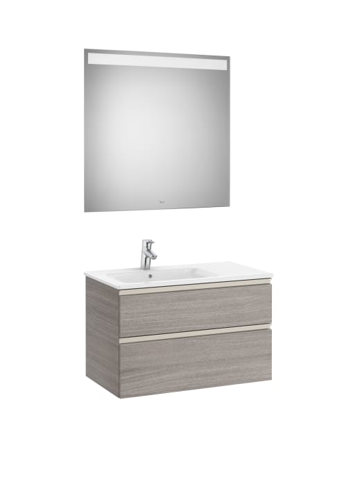 The Gap Pack (Vanity Unit, Basin & Eidos Mirror) 2 Drawer Left-Hand 800mm