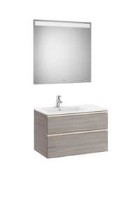 The Gap Pack (Vanity Unit, Basin & Eidos Mirror) 2 Drawer Left-Hand 800mm