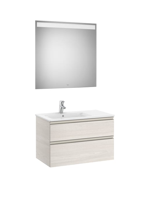 The Gap Pack (Vanity Unit, Basin & Eidos Mirror) 2 Drawer Left-Hand 800mm