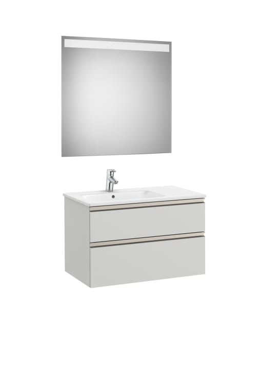 The Gap Pack (Vanity Unit, Basin & Eidos Mirror) 2 Drawer Left-Hand 800mm