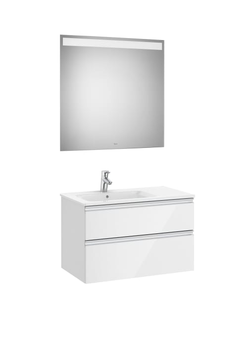 The Gap Pack (Vanity Unit, Basin & Eidos Mirror) 2 Drawer Left-Hand 800mm