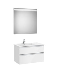 The Gap Pack (Vanity Unit, Basin & Eidos Mirror) 2 Drawer Left-Hand 800mm
