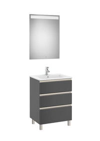 The Gap Pack (Vanity Unit, Basin & Eidos Mirror) 3 Drawer 600mm
