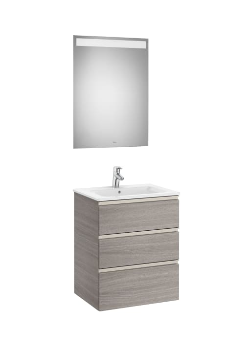 The Gap Pack (Vanity Unit, Basin & Eidos Mirror) 3 Drawer 600mm