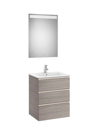 The Gap Pack (Vanity Unit, Basin & Eidos Mirror) 3 Drawer 600mm