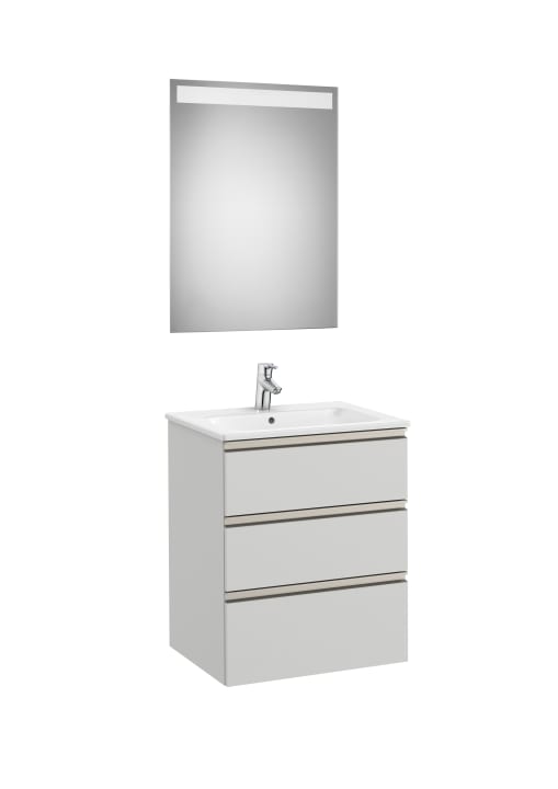 The Gap Pack (Vanity Unit, Basin & Eidos Mirror) 3 Drawer 600mm