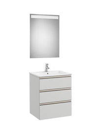 The Gap Pack (Vanity Unit, Basin & Eidos Mirror) 3 Drawer 600mm