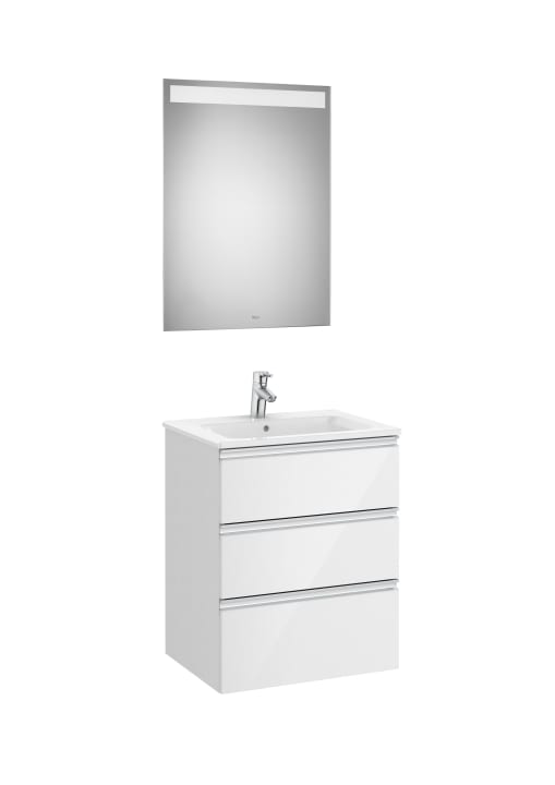 The Gap Pack (Vanity Unit, Basin & Eidos Mirror) 3 Drawer 600mm