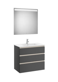 The Gap Pack (Vanity Unit, Basin & Eidos Mirror) 3 Drawer 800mm