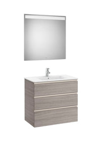 The Gap Pack (Vanity Unit, Basin & Eidos Mirror) 3 Drawer 800mm