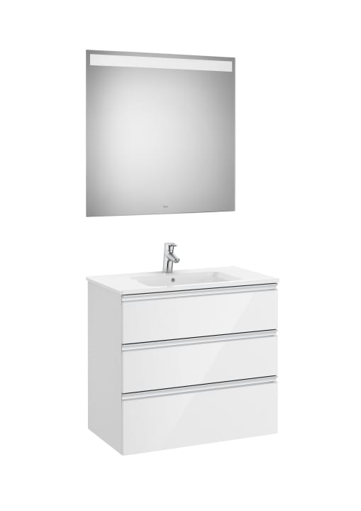 The Gap Pack (Vanity Unit, Basin & Eidos Mirror) 3 Drawer 800mm