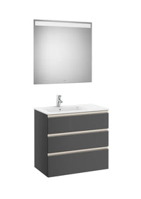 The Gap Pack (Vanity Unit, Basin & Eidos Mirror) 3 Drawer Left-Hand 800mm