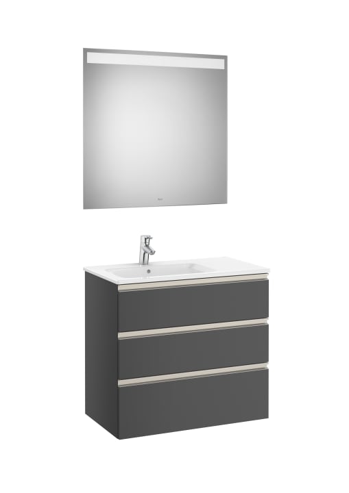 The Gap Pack (Vanity Unit, Basin & Eidos Mirror) 3 Drawer Left-Hand 800mm
