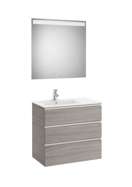 The Gap Pack (Vanity Unit, Basin & Eidos Mirror) 3 Drawer Left-Hand 800mm