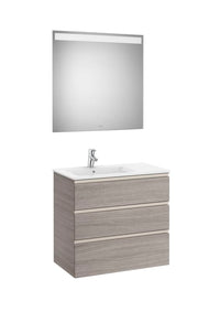 The Gap Pack (Vanity Unit, Basin & Eidos Mirror) 3 Drawer Left-Hand 800mm
