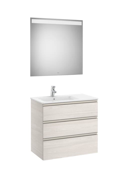 The Gap Pack (Vanity Unit, Basin & Eidos Mirror) 3 Drawer Left-Hand 800mm