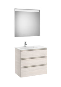The Gap Pack (Vanity Unit, Basin & Eidos Mirror) 3 Drawer Left-Hand 800mm