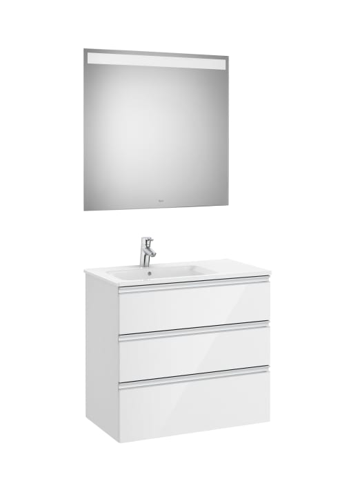 The Gap Pack (Vanity Unit, Basin & Eidos Mirror) 3 Drawer Left-Hand 800mm