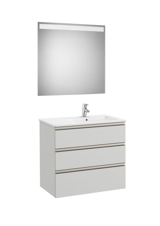 The Gap Pack (Vanity Unit, Basin & Eidos Mirror) 3 Drawer Right-Hand 800mm