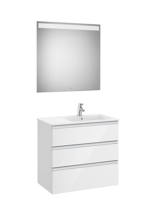 The Gap Pack (Vanity Unit, Basin & Eidos Mirror) 3 Drawer Right-Hand 800mm
