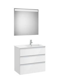The Gap Pack (Vanity Unit, Basin & Eidos Mirror) 3 Drawer Right-Hand 800mm