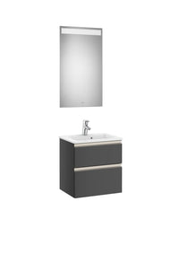 The Gap Pack (Vanity Unit, Basin & Eidos Mirror) Compact 2 Drawer 500mm