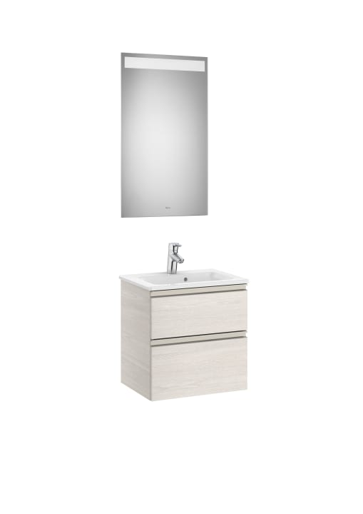 The Gap Pack (Vanity Unit, Basin & Eidos Mirror) Compact 2 Drawer 500mm
