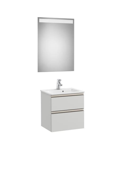 The Gap Pack (Vanity Unit, Basin & Eidos Mirror) Compact 2 Drawer 500mm