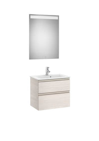 The Gap Pack (Vanity Unit, Basin & Eidos Mirror) Compact 2 Drawer 600mm