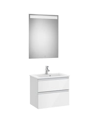 The Gap Pack (Vanity Unit, Basin & Eidos Mirror) Compact 2 Drawer 600mm
