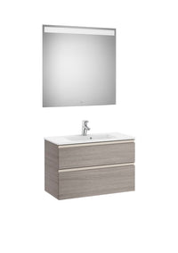 The Gap Pack (Vanity Unit, Basin & Eidos Mirror) Compact 2 Drawer 800mm