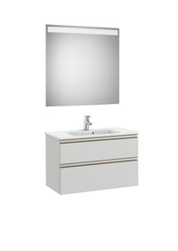 The Gap Pack (Vanity Unit, Basin & Eidos Mirror) Compact 2 Drawer 800mm