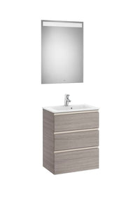 The Gap Pack (Vanity Unit, Basin & Eidos Mirror) Compact 3 Drawer 600mm