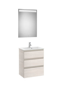 The Gap Pack (Vanity Unit, Basin & Eidos Mirror) Compact 3 Drawer 600mm