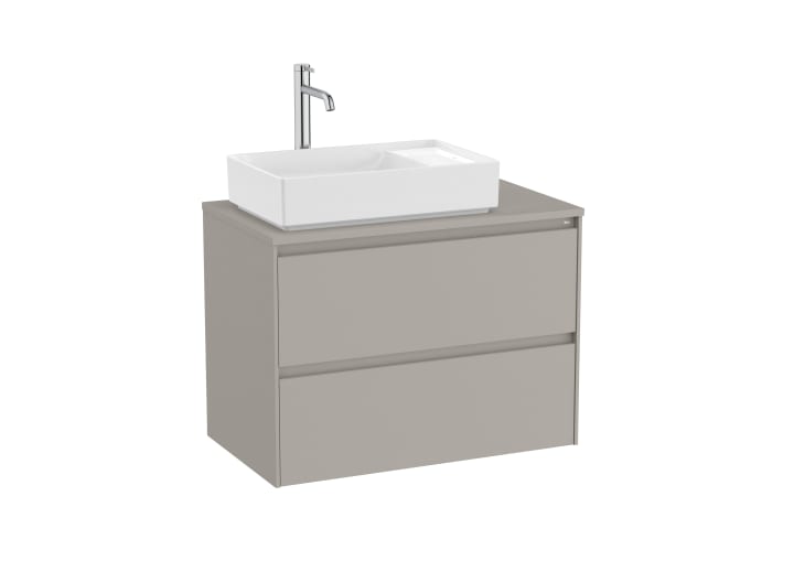 Ona Pack Vanity Unit 2 Drawer 800mm Left-Hand + Countertop 800mm