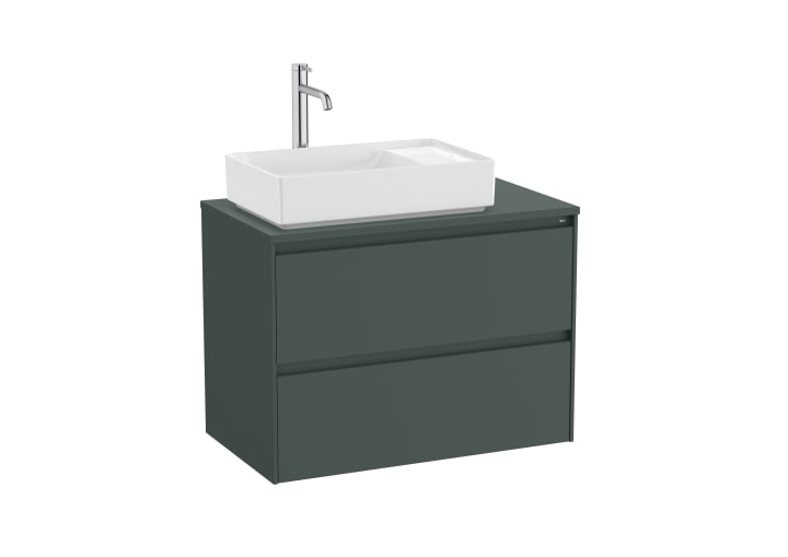 Ona Pack Vanity Unit 2 Drawer 800mm Left-Hand + Countertop 800mm