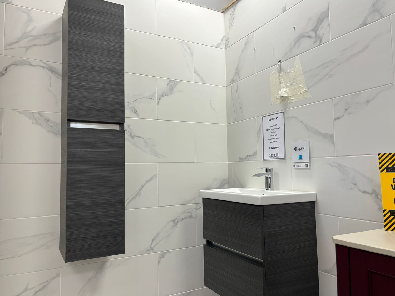 Utopia Qube Vanity Unit, Basin, Tallboy Unit & Tap