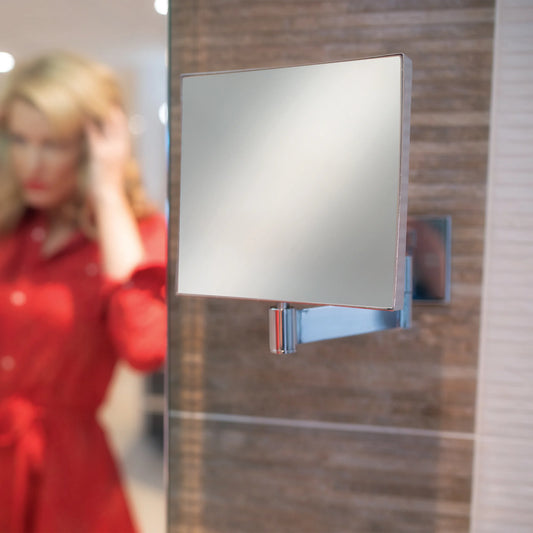 Helix Square Magnifying Bathroom Mirror