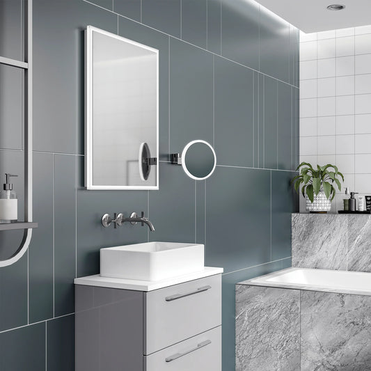 Cirque Illuminated Magnifying Bathroom Mirror