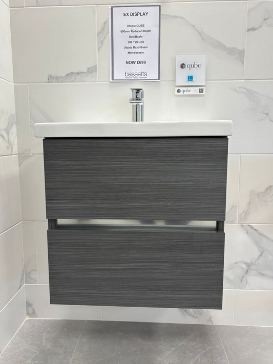 Utopia Qube Vanity Unit, Basin, Tallboy Unit & Tap