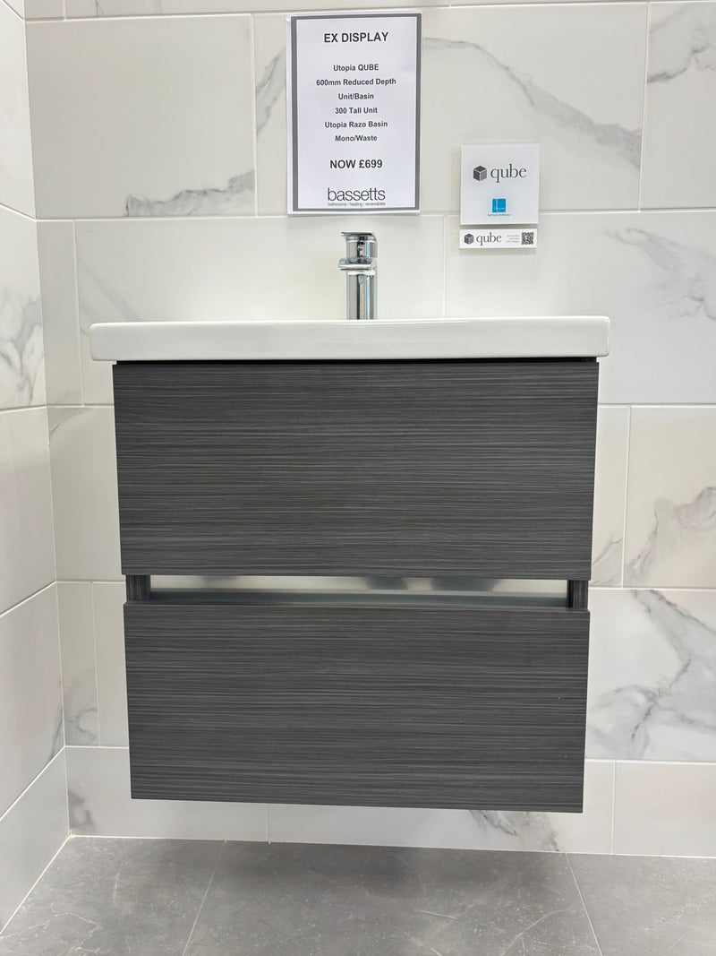 Utopia Qube Vanity Unit, Basin, Tallboy Unit & Tap