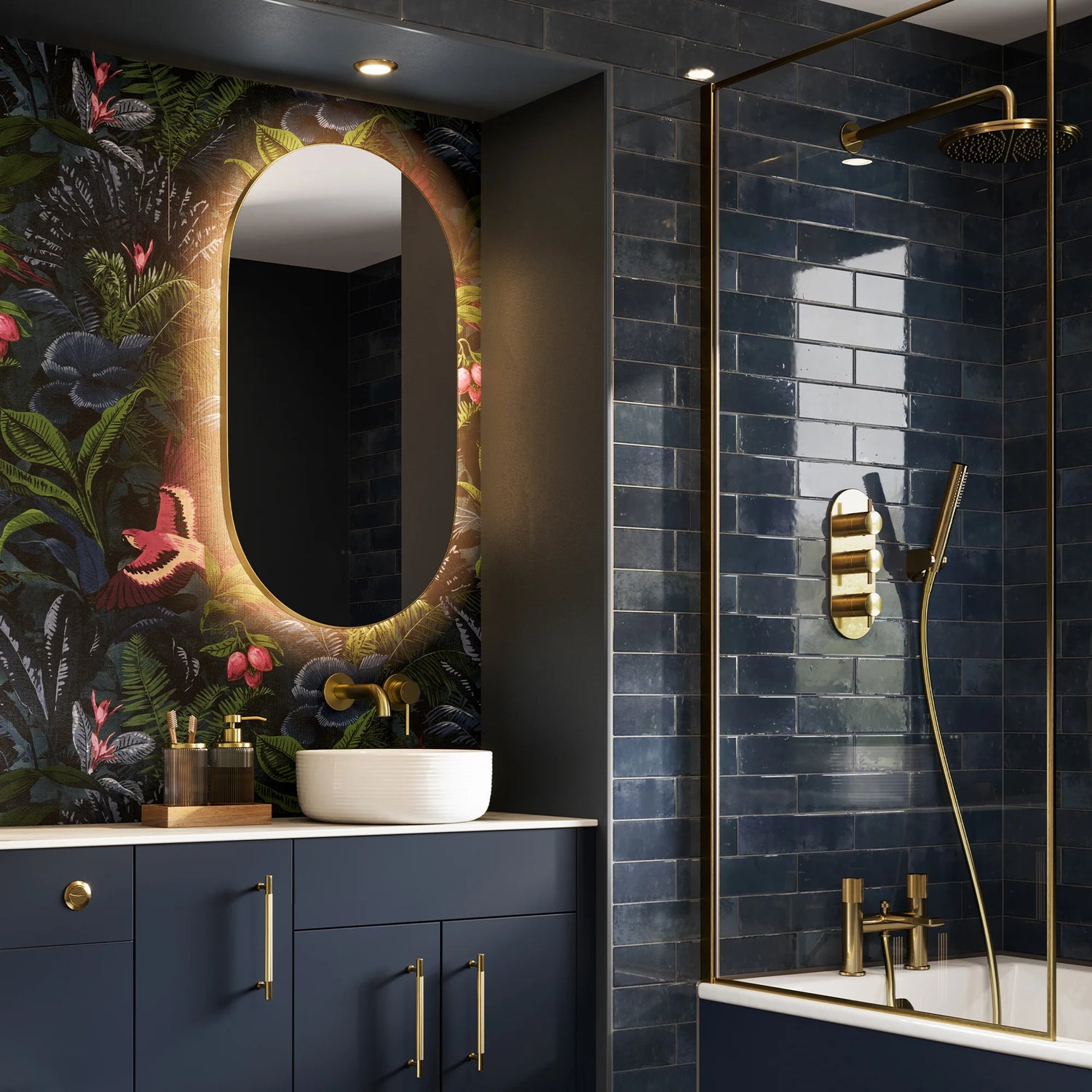 Arcane Illuminated Frame Bathroom Mirror Pill
